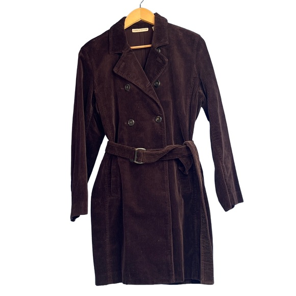 Vintage Lord & Taylor brown corduroy long line jacket classic traditional - Picture 1 of 11